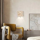 Helnys White Glass Globe LED Wall Light with Stone Base, Japan Style Sconce