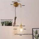 Helnys Clear Glass LED Wall Lamp with Pull Chain Switch for Modern Luxury Home Decor