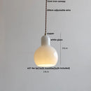 Helnys White Glass LED Pendant Lamp Copper Adjustable Hanging Light