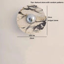 Helnys Round Bulgari Stone LED Wall Lamp Bedside Lighting