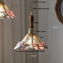 Helnys Vintage Copper Pendant Lamp Flower Glass Lights
