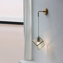 Helnys Brass Glass Shade LED Wall Lamp, Nordic Modern Bathroom Mirror Light
