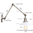 Helnys Vintage Clear Glass LED Wall Lamp with Pull Chain Switch