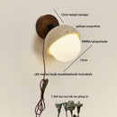 Helnys Square LED Wall Lamp Stone Wood Sconce for Home Decor Mirrors