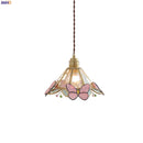 Helnys Butterfly Glass Pendant Lamp: Nordic Modern LED Hanging Light for Bedroom & Balcony