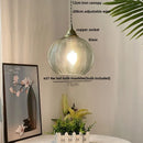 Helnys Nordic LED Pendant Lamp Walnut Tiffany Glass Copper Hanging Light