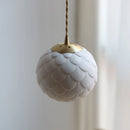Helnys Nordic Ceramic Sphere Pendant Light for Modern Bedroom Decor