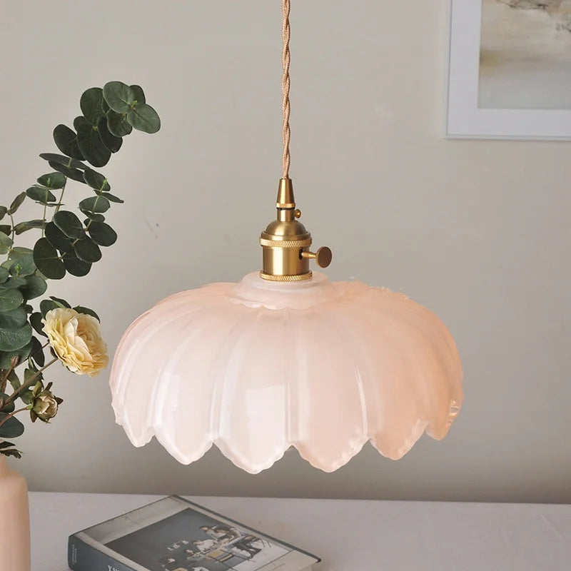 Helnys White Glass LED Pendant Lights: Adjustable Hanging Lamp for Aisle, Bedroom, Kitchen