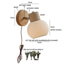 Helnys LED Wood Wall Lamp White Ceramic Japanese Style Mirror Light