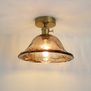 Helnys Amber Glass Ceiling Lamp LED 4W Copper Socket for Home Lighting