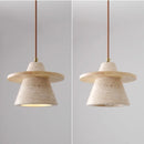 Helnys Adjustable LED Pendant Lamp Nordic Modern Yellow Travertine Wood Fixture