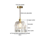 Helnys Crystal LED Pendant Light Clear Glass French Vintage Hanging Lamp