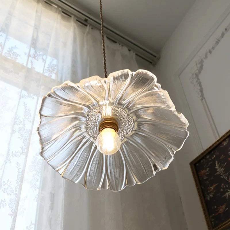 Helnys Glass Brass LED Pendant Light for Home Decor Dining Room Study