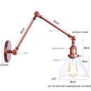 Helnys Retro Loft LED Wall Light Fixture Industrial Glass Indoor Lamp