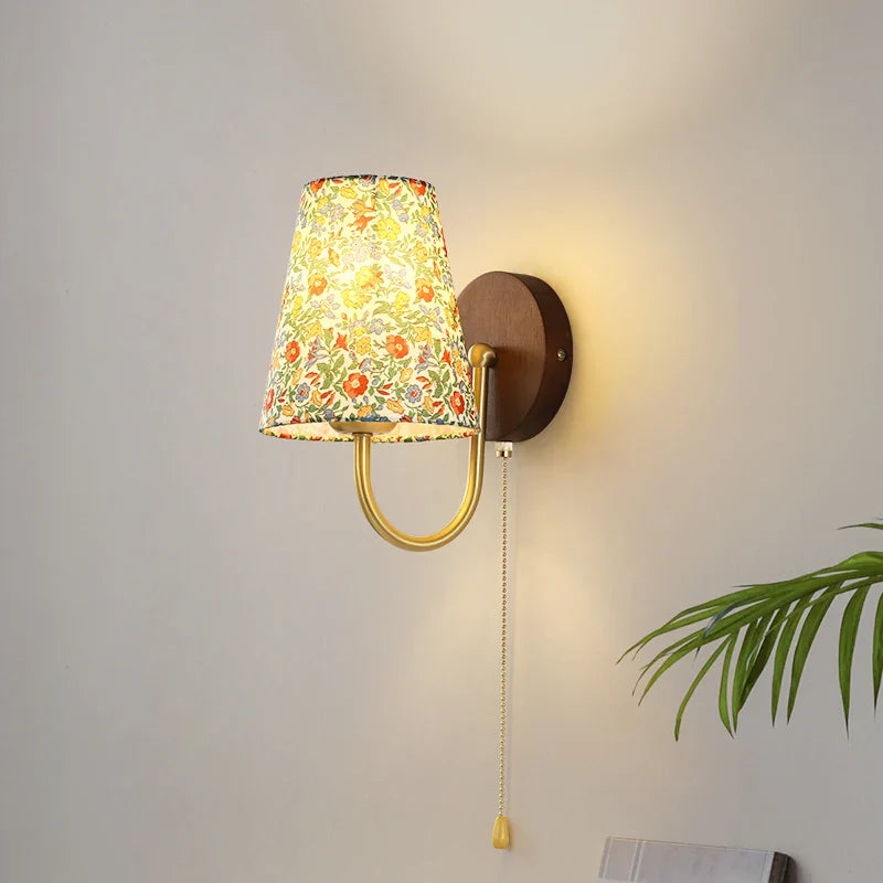 Helnys Flower Cloth LED Wall Lamp for Bedroom Girls - Wall Art Decor Stair Light