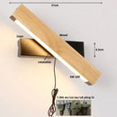 Helnys Nordic LED Wall Sconce Pull Chain Switch Wood Modern Stair Light Fixtures