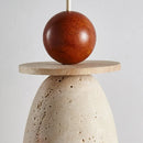 Helnys Yellow Travertine Pendant Lamp, Japanese Style Aisle Bedroom Light