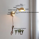 Helyn's Nordic Swing Arm LED Wall Lamp - Modern Copper Bedside Light