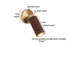 Helnys LED Wall Lights Walnut Ash Wood Gold Vintage Brass Living Room Bedroom Lamp