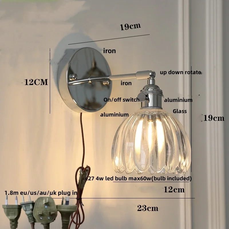 Helnys Modern Iron Ceramic LED Wall Lights with Pull Chain Switch