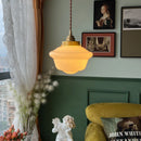 Helnys Nordic Glass LED Pendant Light - Milky White, Copper Socket, Indoor Decor