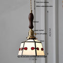 Helnys Tiffany Glass Pendant Lamp LED Handcrafted Modern Knob Switch Red Nordic Glass