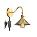 Helnys Copper LED Wall Lights with Pull Chain Switch for Indoor Home Lighting