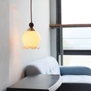 Helnys Wood White Glass LED Pendant Lights - Adjustable, Modern Indoor Decor