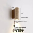 Nordic Modern Helnys Wood Canopy LED Wall Lights Iron Bedside Lamp