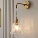 Helnys Clear Glass Adjustable LED Wall Light Fixture Copper Wall Lamps