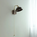 Helnys Rotatable Vintage LED Wall Sconce Pull Chain Switch Wood Bedside Lamp