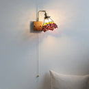 Helnys Glass LED Wall Lamp With Switch, Colorful Lighting for Bedroom, Bathroom, Stairs