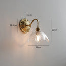 Helnys Smoke Gray Glass LED Wall Sconce - Modern Copper Wandlamp Fixtures