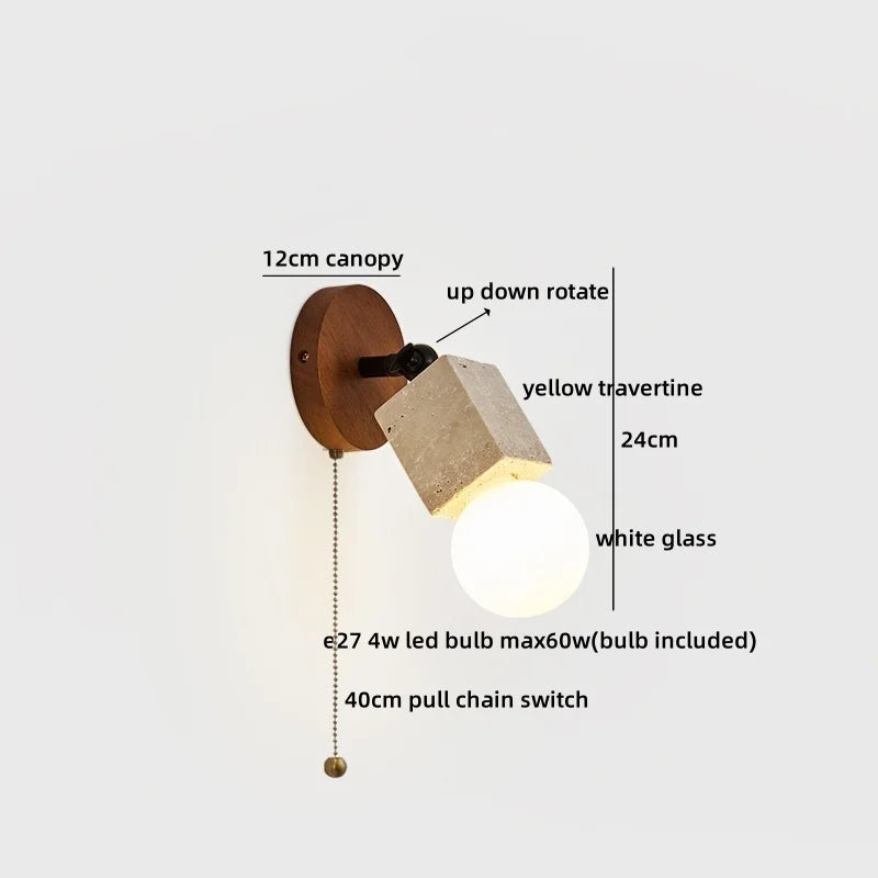 Helnys White Glass Ball LED Wall Sconce for Bedroom, Living Room & Stair Light