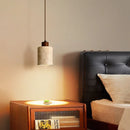 Helnys Yellow Travertine LED Pendant Light for Bedroom and Balcony