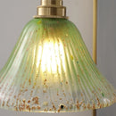 Helnys Walnut Wood LED Pendant Lamp Cyan Glass Nordic Modern Hanging Light