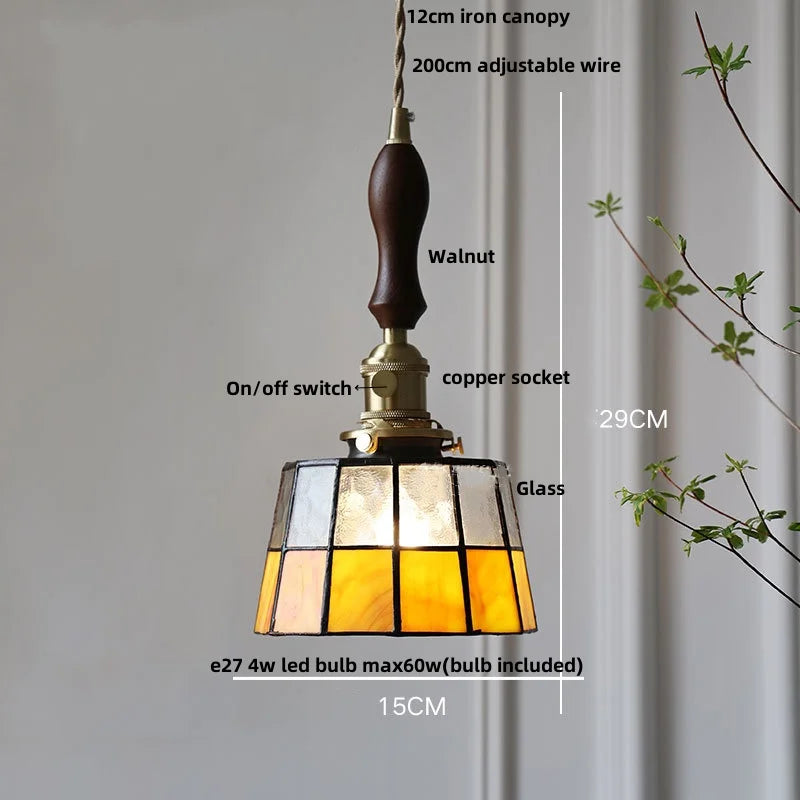 Helnys Adjustable LED Pendant Lamp with Copper Knob Switch for Dining Room