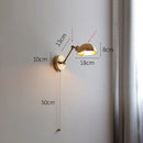 Helnys Copper LED Wall Light with Pull Chain Switch, Nordic Modern Design