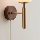 Helnys Moon Lamp Walnut Wood Base LED Wall Light