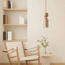 Helnys Wood LED Pendant Lamp Wabi Sabi Yellow Travertine Nordic Modern Home Decoration