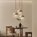 Helnys Wood Yellow Travertine Pendant Lamp - Nordic Modern LED Hanging Lights