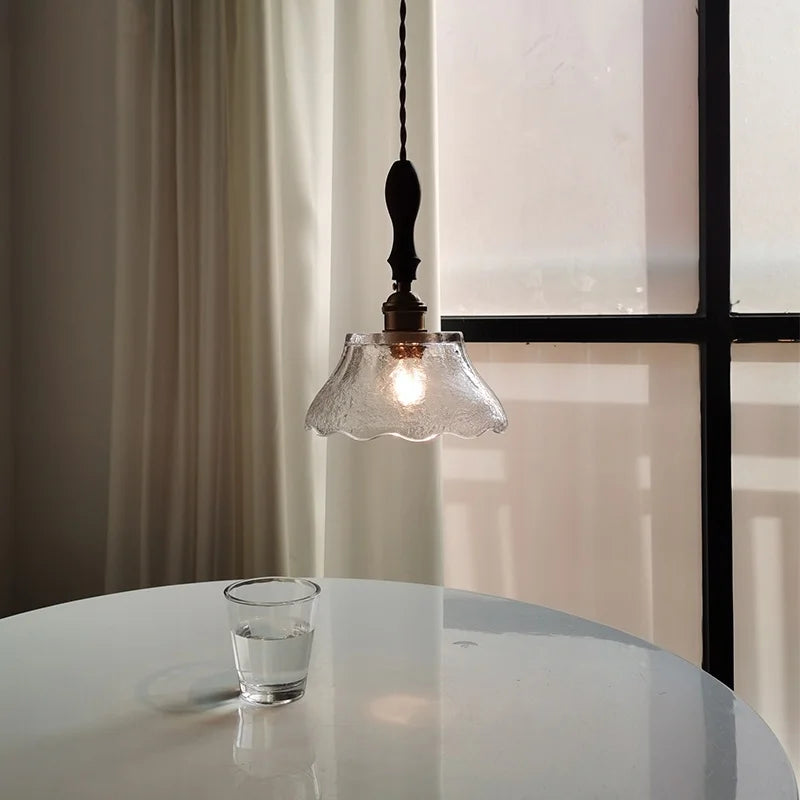 Helnys Glass LED Pendant Light with Adjustable Copper Socket - Modern Hanging Lamp