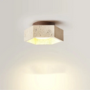 Helnys Modern Yellow Glass LED Ceiling Light Fixture for Living Room