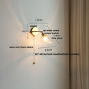 Helnys Modern Copper Stair Light Sconce Glass Wall Lamp Switch Nordic White