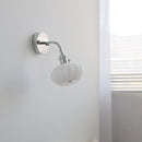 Helnys Adjustable Arm LED Wall Sconce White Glass Ball Mirror Stair Light