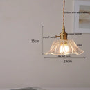 Helnys Nordic Copper Glass LED Pendant Light for Home Dining Hallway Balcony