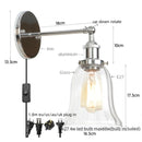 Helnys Industrial Loft LED Wall Light Iron Glass Rustic Reading Dining Room Decor