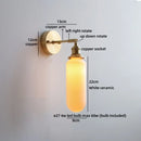 Helnys Nordic LED Wall Light White Umbrella Style Swing Copper Arm Bedside Lamp