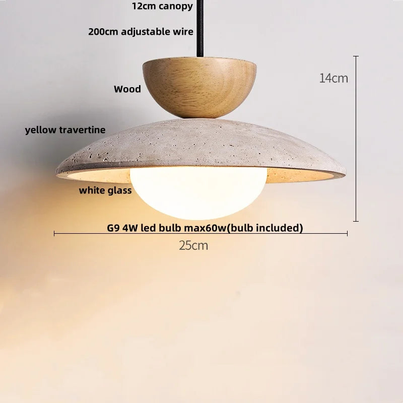Helnys Yellow Stone LED Pendant Light - Nordic Modern Design
