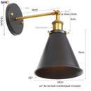 Helnys Gold Industrial LED Wall Lamps for Stair Light Fixtures